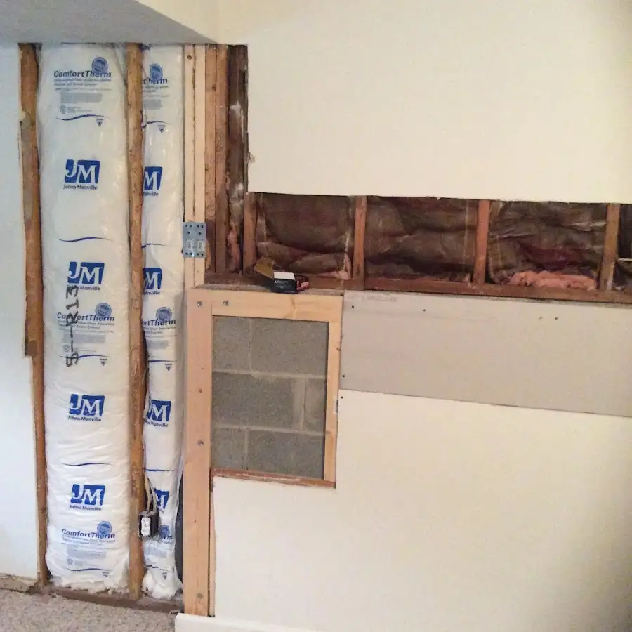 Wall insulation replacement during Contents Cleaning & Restoration in Salamanca